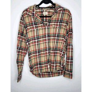 Marine Layer Mens Cotton Flannel Button Up Shirt Long Sleeve M